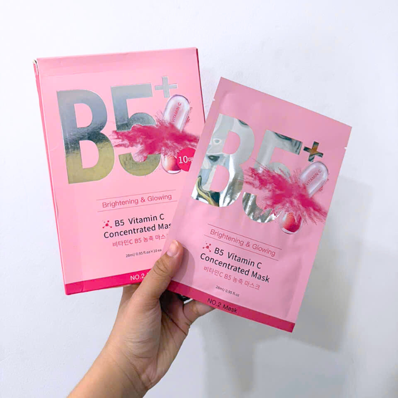 26939_37_20251023114942-1.png Hộp 10 Miếng Mặt Nạ Phục Hồi B5+ Vitamin C Concentrated Mask 28ml/Miếng - Màu Hồng - 8801457522983