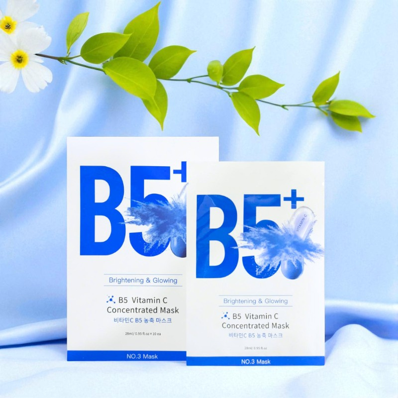 26941_28_20251023115854-1.png Hộp 10 Miếng Mặt Nạ Phục Hồi B5+ Vitamin C Concentrated Mask 28ml/Miếng - Màu Xanh - 8801457522914