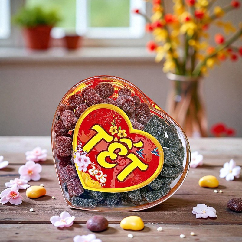 Kẹo Dâu 2 Vị (Dâu Tây, Dâu Tằm) 300g Hộp Trái Tim 2 Kẹo Dâu 2 Vị (Dâu Tây, Dâu Tằm) 300g Hộp Trái Tim