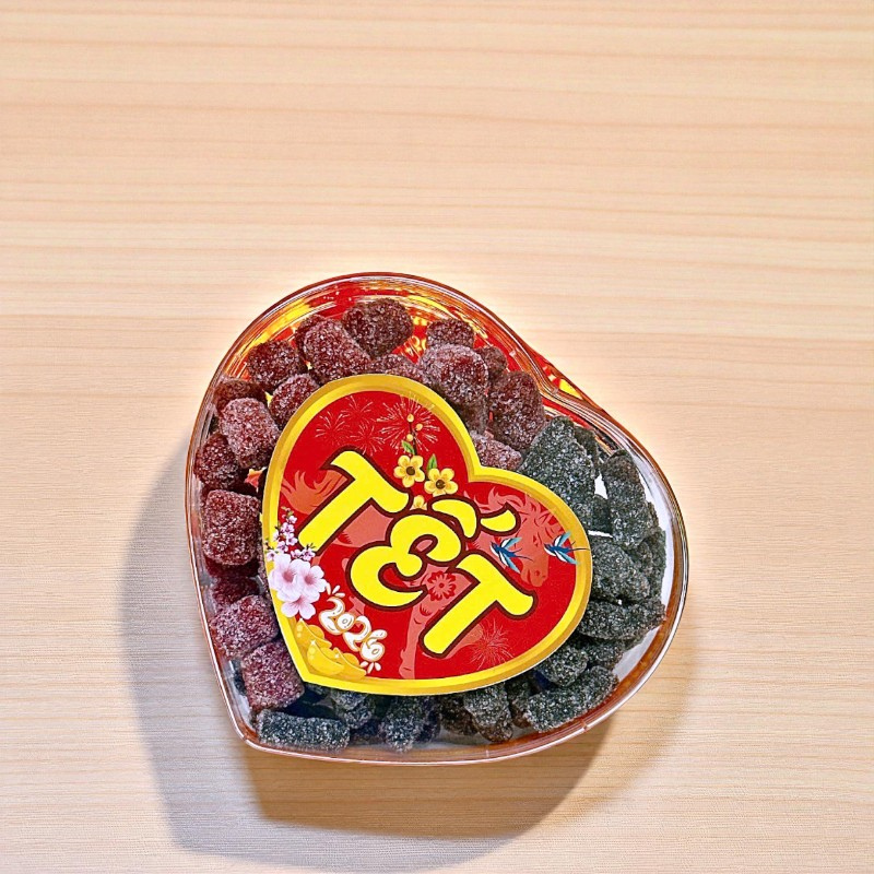Kẹo Dâu 2 Vị (Dâu Tây, Dâu Tằm) 300g Hộp Trái Tim 4 Kẹo Dâu 2 Vị (Dâu Tây, Dâu Tằm) 300g Hộp Trái Tim