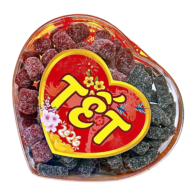 Kẹo Dâu 2 Vị (Dâu Tây, Dâu Tằm) 300g Hộp Trái Tim 5 Kẹo Dâu 2 Vị (Dâu Tây, Dâu Tằm) 300g Hộp Trái Tim