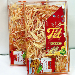 Mực Ống Gia Vị Sấy Khô Xé Sợi 150g - Hộp Chữ Nhật Nhỏ - MOGVSKXSHCNN150G