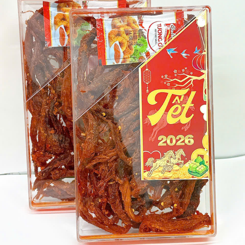 Khô Bò Xé Sợi 400g Hộp Chữ Nhật Lớn 2 Khô Bò Xé Sợi 400g Hộp Chữ Nhật Lớn