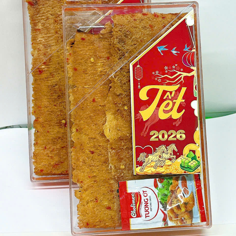 Mực Cán Tẩm Vị 300g - Hộp Chữ Nhật Lớn 2 Mực Cán Tẩm Vị 300g - Hộp Chữ Nhật Lớn