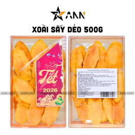 Xoài Sấy Dẻo Nguyên Vị 500g - Hộp Chữ Nhật Lớn Hộp Quà Tết 2026 - XSDHCN500G