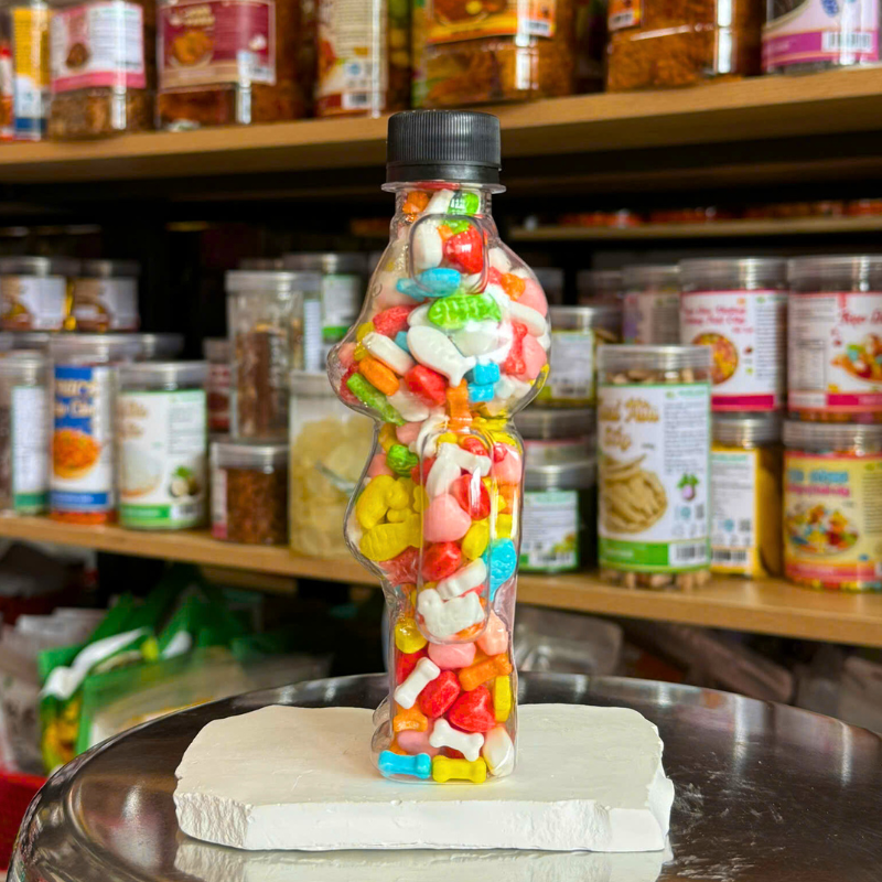 Kẹo Cứng Hương Vị Trái Cây - Kẹo Ngũ Sắc 220g - Chai Gấu Nhỏ 6 Kẹo Cứng Hương Vị Trái Cây - Kẹo Ngũ Sắc 220g - Chai Gấu Nhỏ