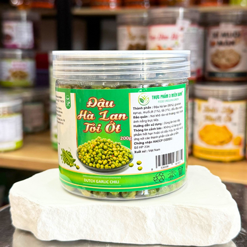 Đậu Hà Lan Tỏi Ớt Mini Thơm Ngon 200g - Hộp Pet 8 Đậu Hà Lan Tỏi Ớt Mini Thơm Ngon 200g - Hộp Pet