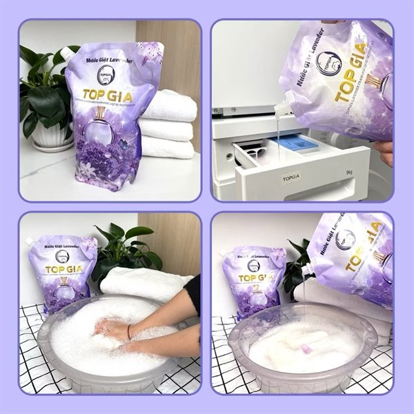 Set 2 túi nước giặt topgia hương Lavender 2000ml( 2 túi tổng 4000ml) 6 Set 2 túi nước giặt topgia hương Lavender 2000ml( 2 túi tổng 4000ml)