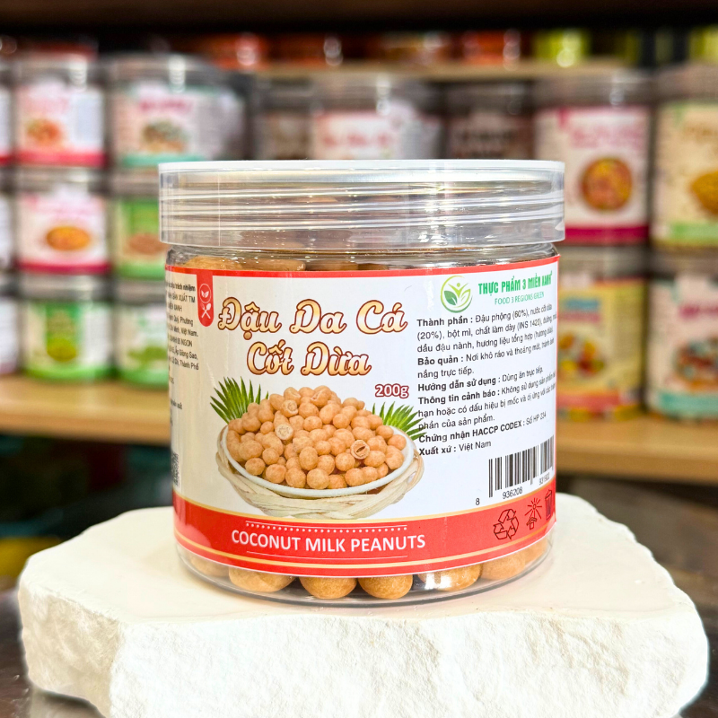 Đậu Da Cá Cốt Dừa Thơm Ngon Mini 200g - Hộp Pet 7 Đậu Da Cá Cốt Dừa Thơm Ngon Mini 200g - Hộp Pet