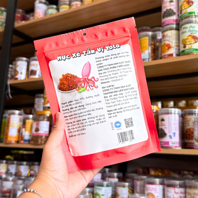 Mực Xé Tẩm Vị Thương Hiệu Yolo Thơm Ngon Gói 100g 5 Mực Xé Tẩm Vị Thương Hiệu Yolo Thơm Ngon Gói 100g