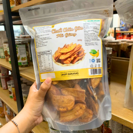 Chuối Chiên Giòn Mè Gừng 500g Túi Zip Bạc - CCMEGION