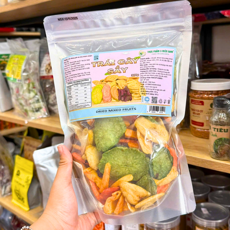 Bảng giá sỉ trái Cây Thập Cẩm Sấy Giòn 300g - Túi Zip Bạc 3 Bảng giá sỉ trái Cây Thập Cẩm Sấy Giòn 300g - Túi Zip Bạc