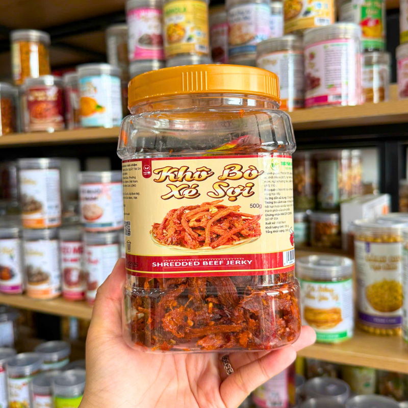 Khô Bò Xé Sợi Thượng Hạng Thơm Ngon 500g - Hộp Lớn 5 Khô Bò Xé Sợi Thượng Hạng Thơm Ngon 500g - Hộp Lớn