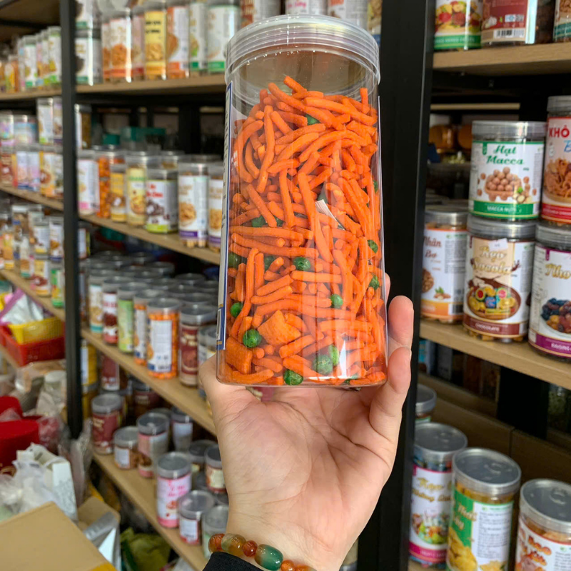 Snack Thập Cẩm (Bim Bim Tăm Đậu Hà Lan) 350g - Hộp Pet 5 Snack Thập Cẩm (Bim Bim Tăm Đậu Hà Lan) 350g - Hộp Pet