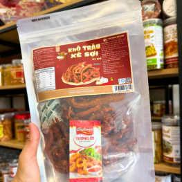 Khô Trâu Xé Sợi Tẩm Vị Bò 300g - Túi Zip Bạc - KHTRUXSI