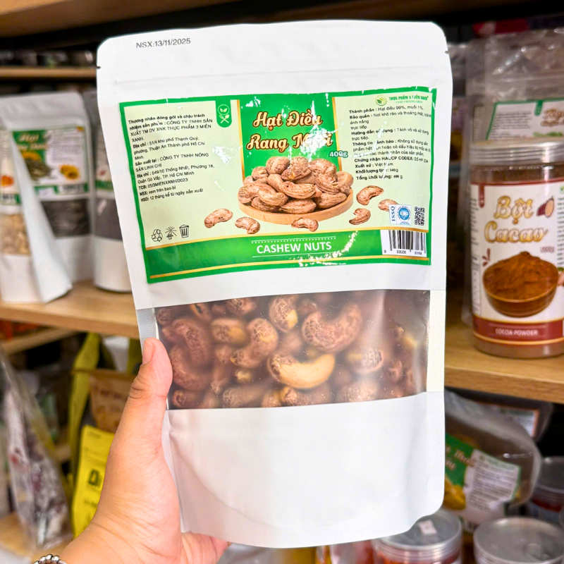 Hạt Điều Rang Muối 400g - Túi Zip Bạc 3 Hạt Điều Rang Muối 400g - Túi Zip Bạc