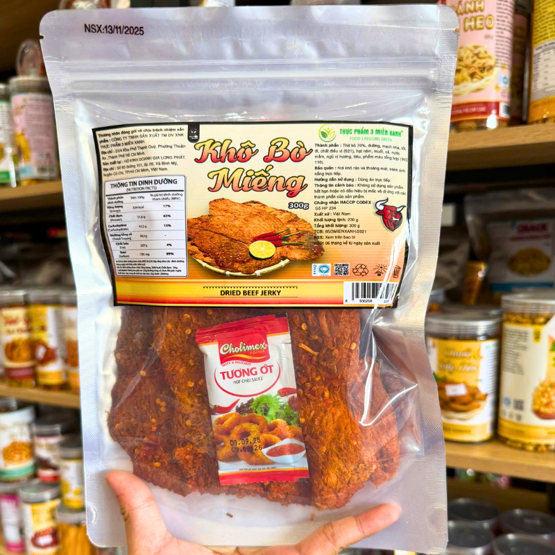 Sỉ khô Bò Miếng 300g - Túi Zip Bạc 4 Sỉ khô Bò Miếng 300g - Túi Zip Bạc