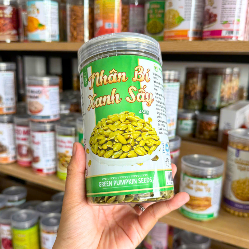 Nhân Bí Xanh Sấy Thơm Ngon 450g - Hũ Pet 5 Nhân Bí Xanh Sấy Thơm Ngon 450g - Hũ Pet