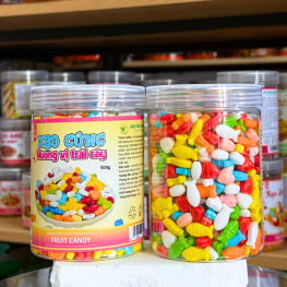 Kẹo Cứng Ngũ Sắc Hương Vị Trái Cây 500g - Hộp Pet - KCNSHVTCHP500G