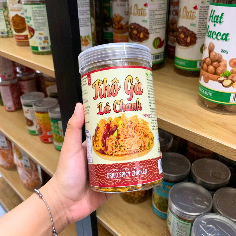 Khô Gà Lá Chanh Thơm Ngon 250g - Hũ Pet 5 Khô Gà Lá Chanh Thơm Ngon 250g - Hũ Pet