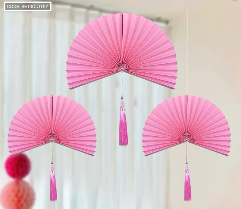 SET 3 QUẠT GIẤY có dây treo 6 SET 3 QUẠT GIẤY có dây treo