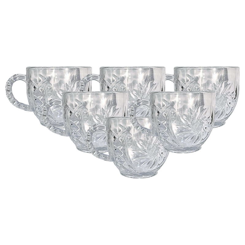 Bộ 6 Ly Thủy Tinh Họa Tiết Cao Cấp - Cốc Thủy Tinh Sang Trọng 8x7cm 6 Bộ 6 Ly Thủy Tinh Họa Tiết Cao Cấp - Cốc Thủy Tinh Sang Trọng 8x7cm