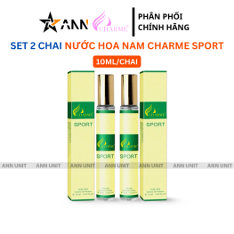 Set 2 Chai Nước Hoa Nam Charme Sport 10ml - Hương Thơm Mạnh Mẽ Nam Tính - 8936194698445SET