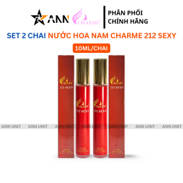 Set 2 Chai Nước Hoa Nam Charme 212 Sexy 10ml - Hương Thơm Sang Trọng Lịch Lãm - 8936194698612SET