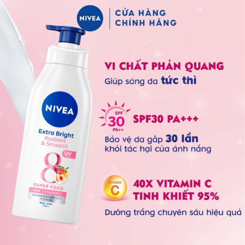 27754_11_20251224095830.png Sữa Dưỡng Thể Nivea Dưỡng Da Sáng Mịn 350ml Màu Hồng - Ban Ngày - SDTNMH350ML