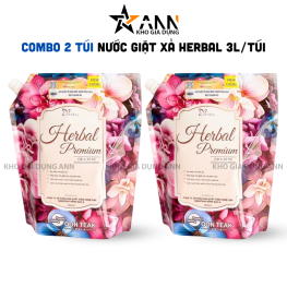 Combo 2 Túi Nước Giặt Xả Herbal Prmium Hương Nước Hoa 3L/Túi - 8938555381126