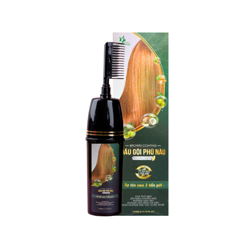 Dầu Gội Phủ Bạc Hồng Tâm Màu Nâu 200ml 7 Dầu Gội Phủ Bạc Hồng Tâm Màu Nâu 200ml