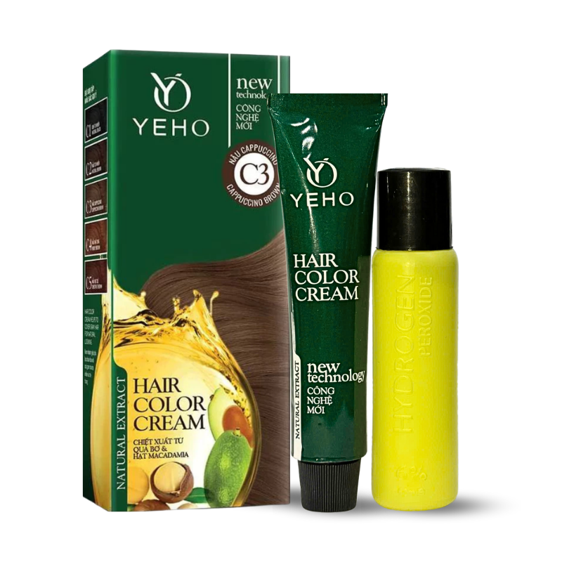 Sỉ kem Nhuộm Phủ Bạc Yeho C3 Màu Nâu Cà Phê - Kem Nhuộm Yeho 8 Sỉ kem Nhuộm Phủ Bạc Yeho C3 Màu Nâu Cà Phê - Kem Nhuộm Yeho