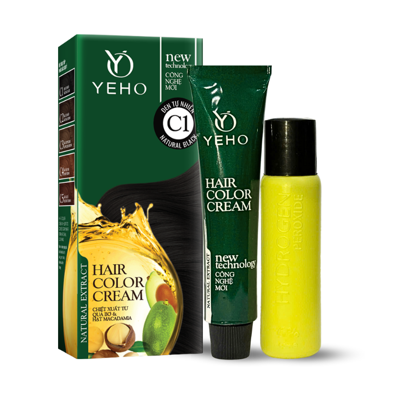 Kem Nhuộm Phủ Bạc Yeho C1 Màu Đen Tự Nhiên - Kem Nhuộm Yeho 9 Kem Nhuộm Phủ Bạc Yeho C1 Màu Đen Tự Nhiên - Kem Nhuộm Yeho