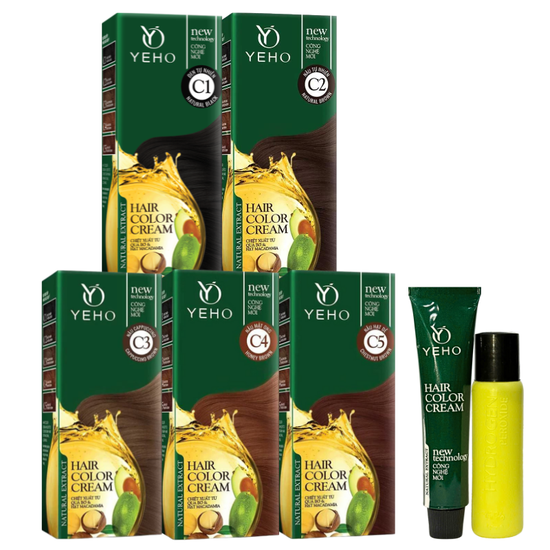 Kem Nhuộm Phủ Bạc Yeho C1 C2 C3 C4 C5 - Kem Nhuộm Yeho Có Nhiều Màu 12 Kem Nhuộm Phủ Bạc Yeho C1 C2 C3 C4 C5 - Kem Nhuộm Yeho Có Nhiều Màu