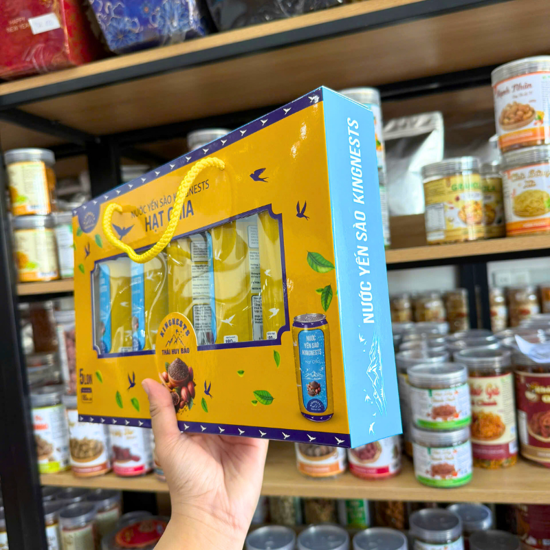 Nước Yến Sào Hạt Chia Kingnest Thái Huy Bảo - Nước Yến Sào Kingnest 5 Lon (180ml/Lon) 5 Nước Yến Sào Hạt Chia Kingnest Thái Huy Bảo - Nước Yến Sào Kingnest 5 Lon (180ml/Lon)