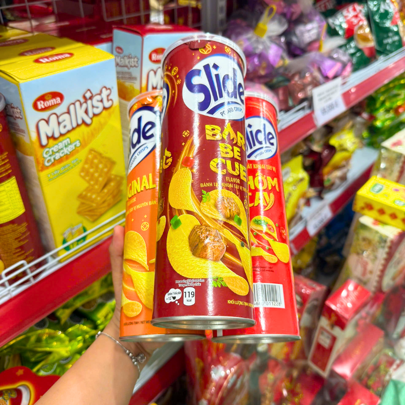 Đánh giá bánh Snack Khoai Tây Lát Slide Thơm Cay - Bánh Slide Khoai Tây Màu Đỏ 145Gr (Hộp To) 5 Đánh giá bánh Snack Khoai Tây Lát Slide Thơm Cay - Bánh Slide Khoai Tây Màu Đỏ 145Gr (Hộp To)