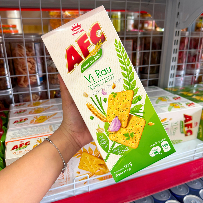Phân phối bánh Afc Vị Rau - Bánh Kinh Đô Afc Dinh Dưỡng 172g (8 Gói x 21,5g) 6 Phân phối bánh Afc Vị Rau - Bánh Kinh Đô Afc Dinh Dưỡng 172g (8 Gói x 21,5g)