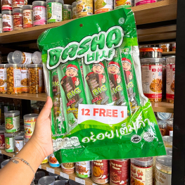 Rong Biển BASHA Ăn Liền Bịch Màu Xanh Lá (12 cây tặng 1 cây) - 8857200550017