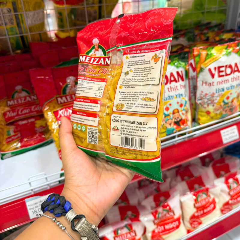 Nui Cao Cấp Meizan Ống Dài - Nui Meizan Màu Vàng 400g 6 Nui Cao Cấp Meizan Ống Dài - Nui Meizan Màu Vàng 400g