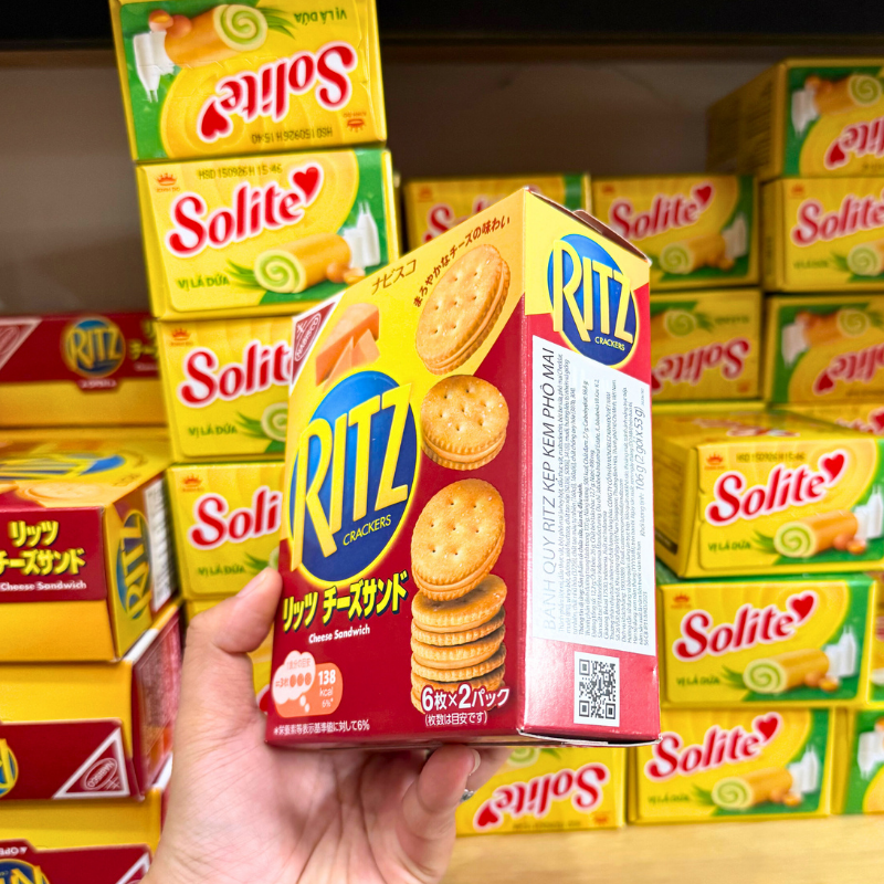 Bánh Quy Ritz Crackers Nhân Kem Phô Mai 106g 6 Bánh Quy Ritz Crackers Nhân Kem Phô Mai 106g