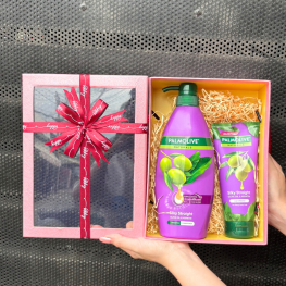 Set Quà Tặng Dầu Gội & Dầu Xả Palmolive Naturals Silky Straight (Set Màu Tím) - PALMOLIVETIM