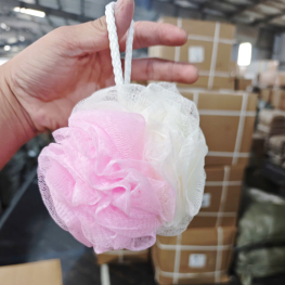 Bông Tắm Tròn 2 Màu Trắng Hồng - 1 Cái ( HÀNG THƯỜNG CÓ TÚI) - BTT2MTH