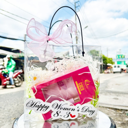 Túi Quà Tặng 8-3 Sữa Tắm Nước Hoa Charme Coco Hồng + Nước Hoa Charme Coco (Có Đèn Chớp) - TUIQUACHARME03