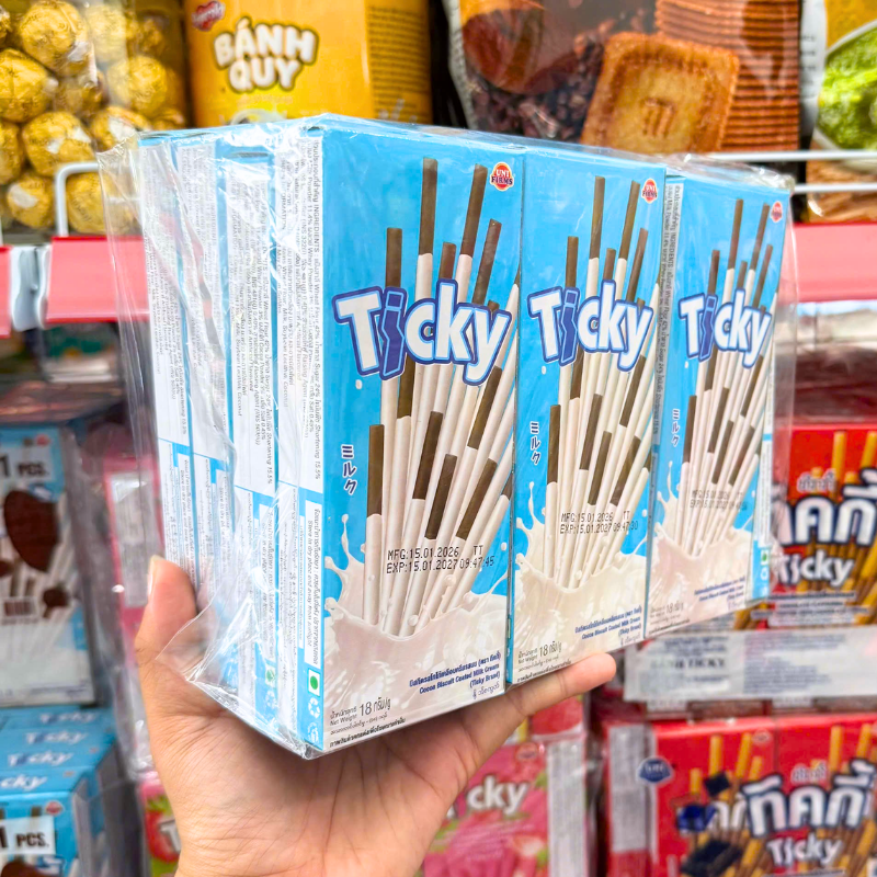 Bánh Que Đũa Phủ Sữa Ticky Uni Firms Lốc 13 Hộp - Màu Xanh Dương 5 Bánh Que Đũa Phủ Sữa Ticky Uni Firms Lốc 13 Hộp - Màu Xanh Dương