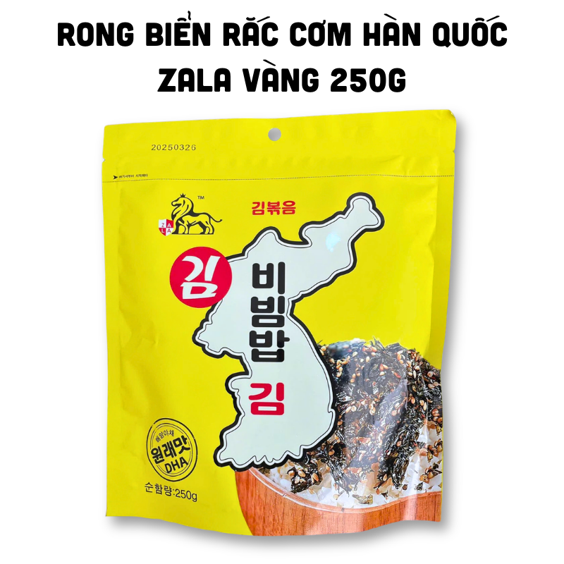 Rong Biển Rắc Cơm Canxi Zala Hàn Quốc 250g - Bịch Vàng 6 Rong Biển Rắc Cơm Canxi Zala Hàn Quốc 250g - Bịch Vàng