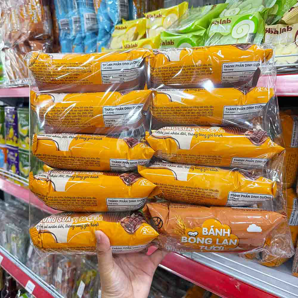 Lốc 10 Cái Bánh Bông Lan Tươi Trứng Sữa Kim Nguyên Vị Socola 60g - Bịch Nâu 5 Lốc 10 Cái Bánh Bông Lan Tươi Trứng Sữa Kim Nguyên Vị Socola 60g - Bịch Nâu