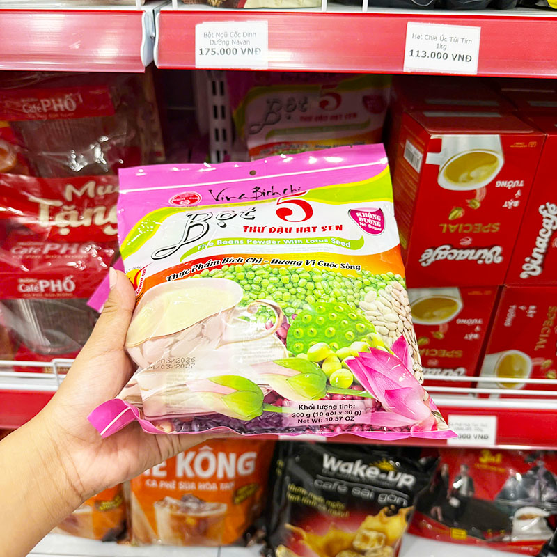 Bột 5 Thứ Đậu Hạt Sen Bích Chi Không Đường 350g - Bịch Màu Hồng 5 Bột 5 Thứ Đậu Hạt Sen Bích Chi Không Đường 350g - Bịch Màu Hồng