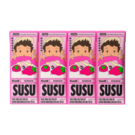 Sữa Trái Cây VINAMILK SUSU Hương Marshmallow Dâu 180ml/Hộp - Lốc 4 Hộp - 8934673702119