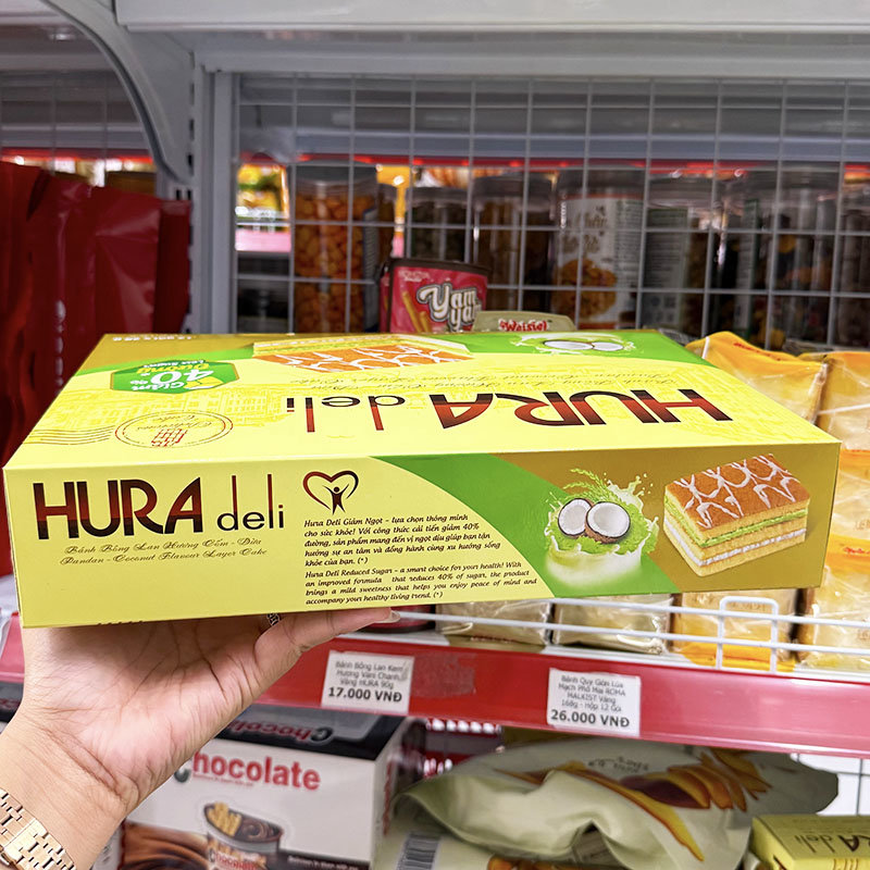 Bánh Bông Lan Bibica Hura Deli Hương Cốm Dừa 336g (12 Gói x 28g) 5 Bánh Bông Lan Bibica Hura Deli Hương Cốm Dừa 336g (12 Gói x 28g)