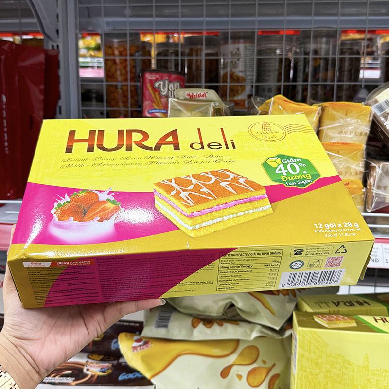 Đánh giá bánh Bông Lan Bibica Hura Deli Hương Sữa Dâu 336g (12 Gói x 28g) 5 Đánh giá bánh Bông Lan Bibica Hura Deli Hương Sữa Dâu 336g (12 Gói x 28g)